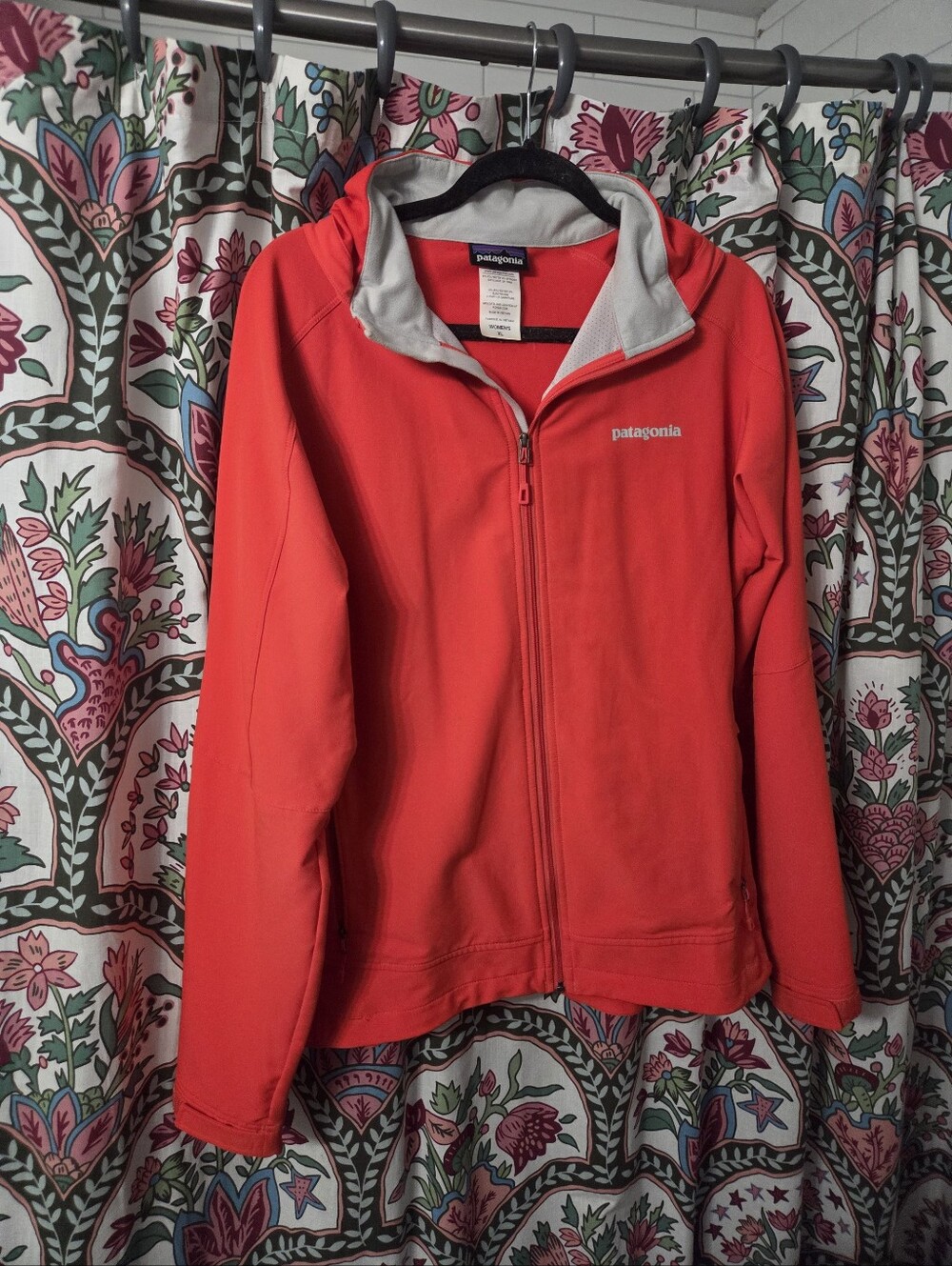 Patagonia Red-Orange Hooded Soft-Shell Jacket